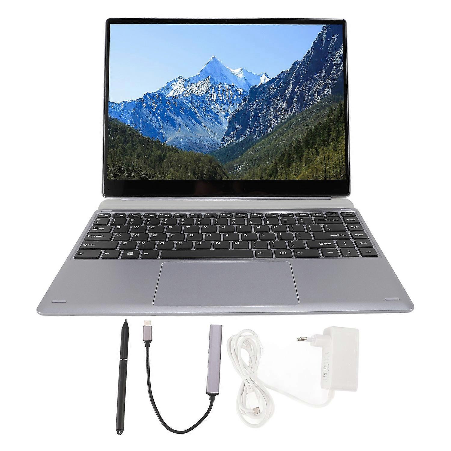 Tablet Laptop 2 in 1 14.1in 3K HD Touchscreen CPU 12G+128G DDR5 Memory Portable Notebook EU Plug