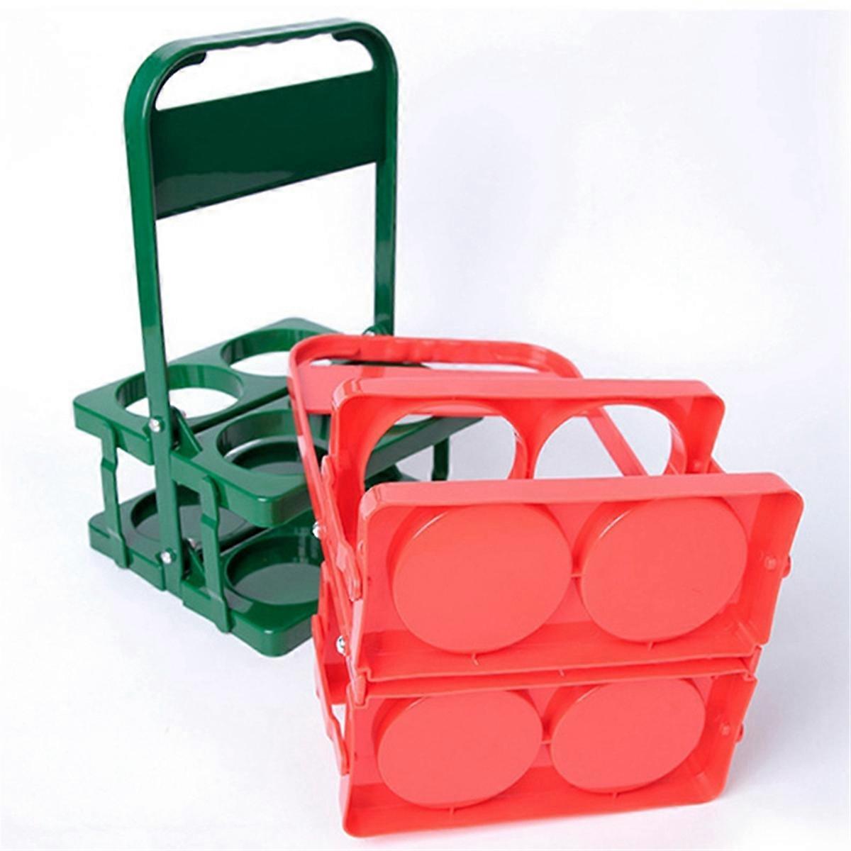 4 Holes Foldable Plastic Beverage Carrier, with Handle Blue