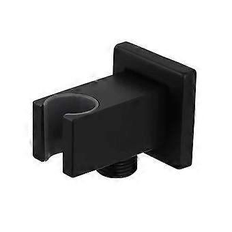 Black Shower Wall Outlet Elbow With 1/2 Hose Connector And Holder