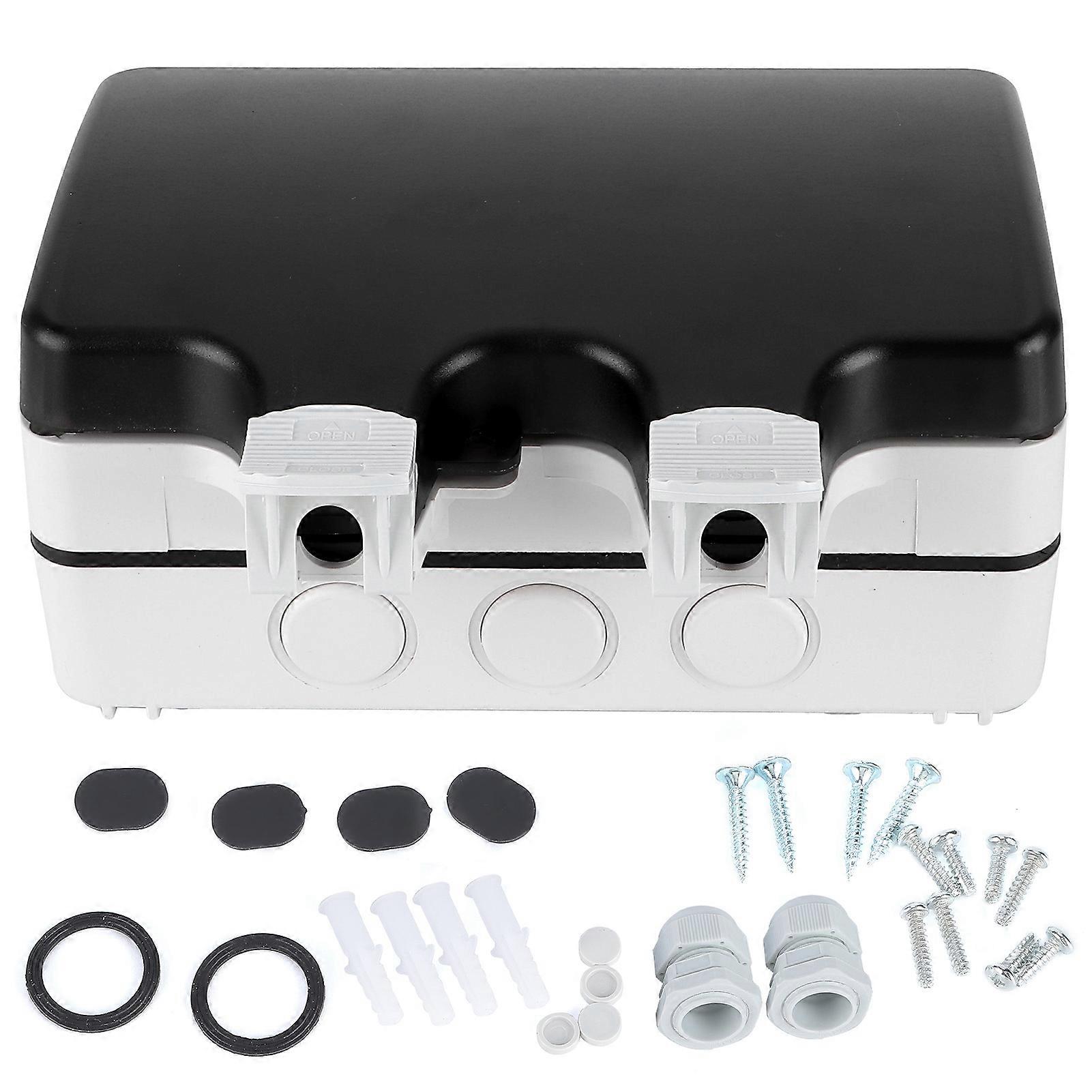 Waterproof Socket Box 2‑Bits IP66 Waterproof Multifunctional Junction Enclosure 86 Type