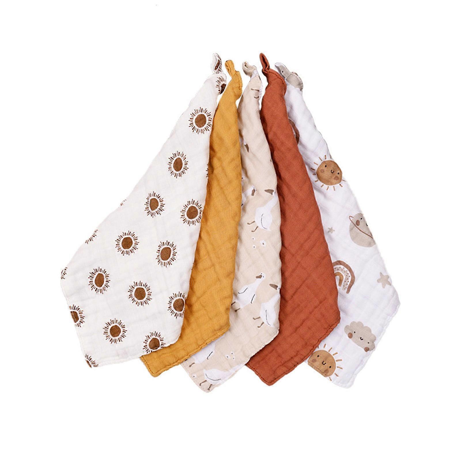 5-piece/set Versatile Baby Towel Soft & Breathable Baby Bibs Quick Drying Spit up Cloth Perfect for Newborns and Infants