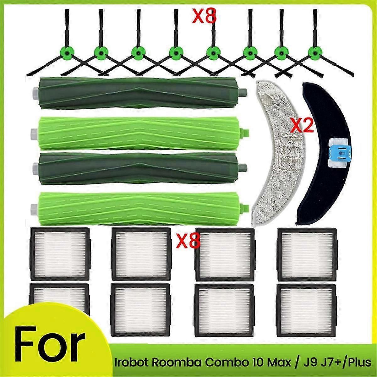 For Combo 10 Max J9 J7+/Plus Vacuum Cleaners Replacement Parts Moping Pad Side Brush Filter Roller