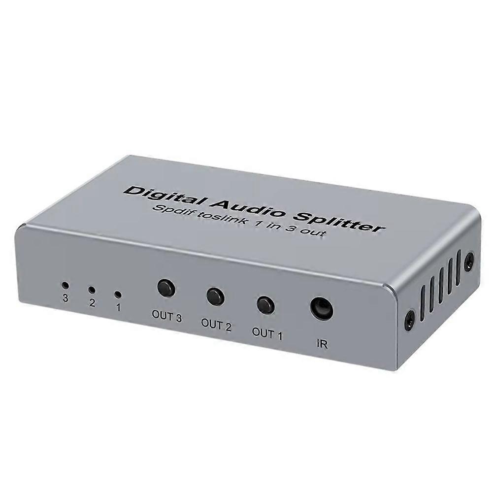 Digital Optical Splitter,SPDIF TOSLINK Digital Optical Audio Splitter 1 in 3 Out,Audio Format Support LPCM2.0 Doldy