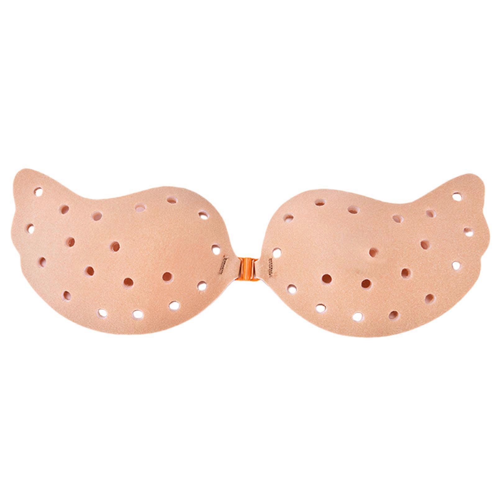 Klebrige rückenfreie Push-up-BHs trägerlose selbstklebende BHs Wiederverwendbare Silikon-BHs Unsichtbare Lifting-Klebe-BHs Frauen fleischfarbene D-Körbchen