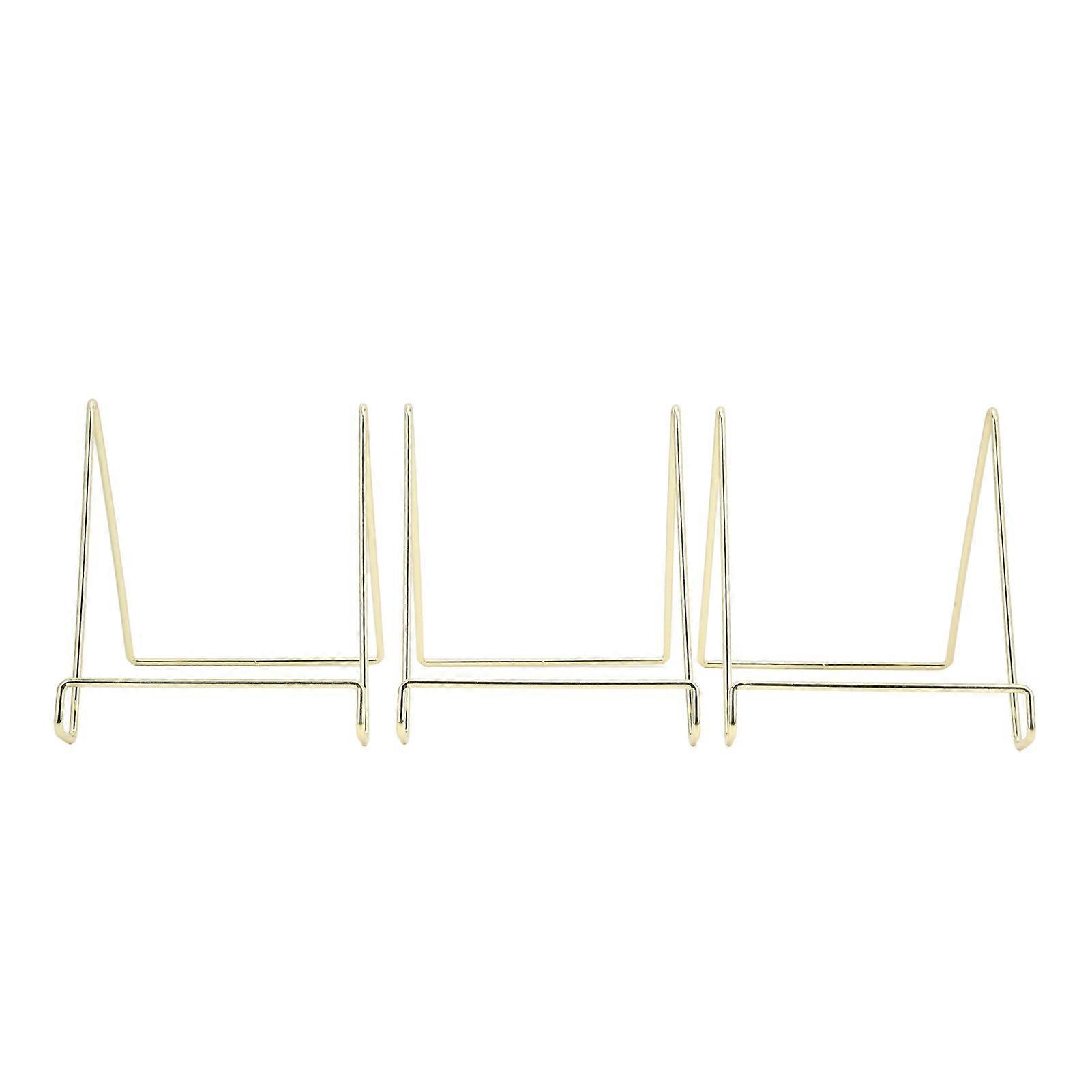 3Pcs Plate Stand Multifunction Durable Metal Stable Wide Application Simple Design Book Stand for Photo Book Magazine