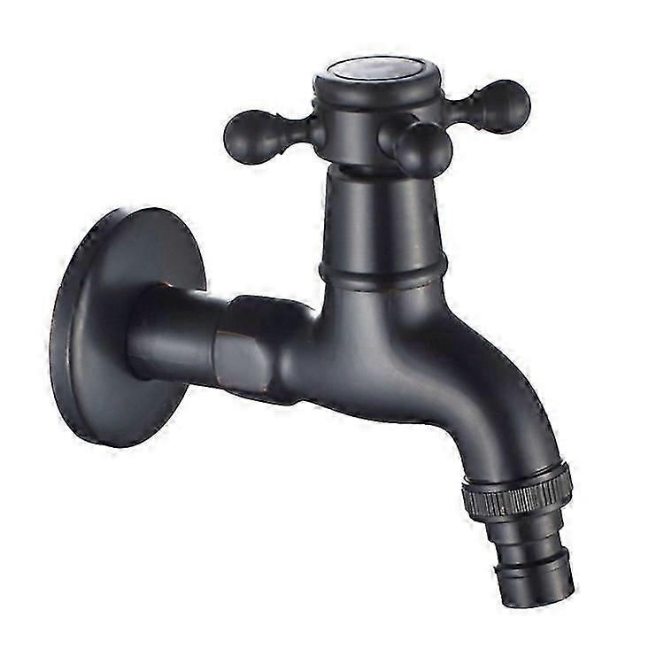Brass Washing Machine Faucet with G1/2 Water Pipe Spout - Antique Cross Handle Faucet for Garden