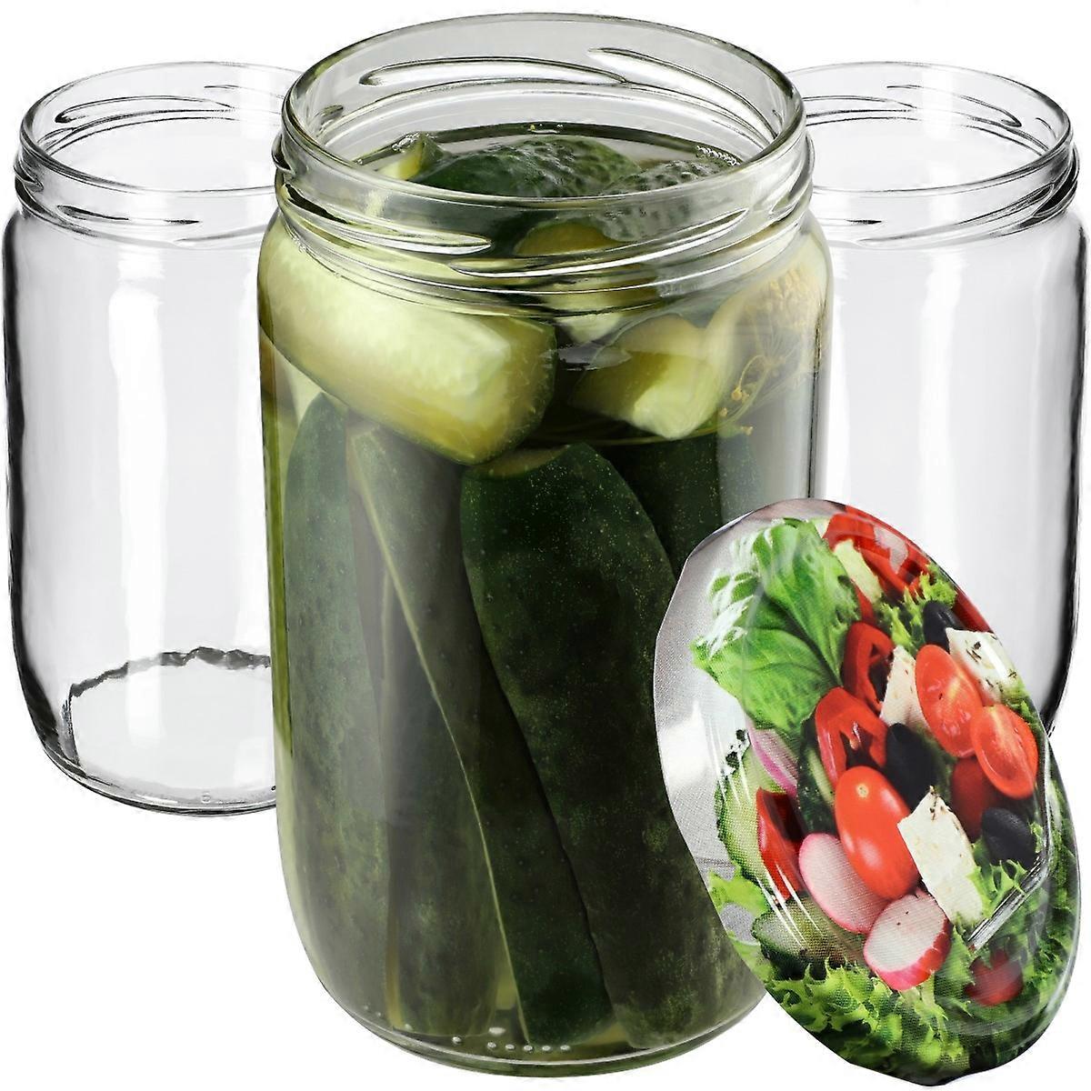 KADAX Niva Weckpotten 720ml 16st 82mm + Deksels "Groentemix"
