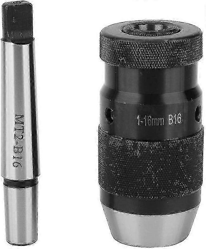 Robustes Bohrfutter, selbstspannendes Spannfutter mit MT2 - B16 Morsekegelfutter für CNC-Drehbohrmaschine (Spannfutter + B16 Kegelfutter)--