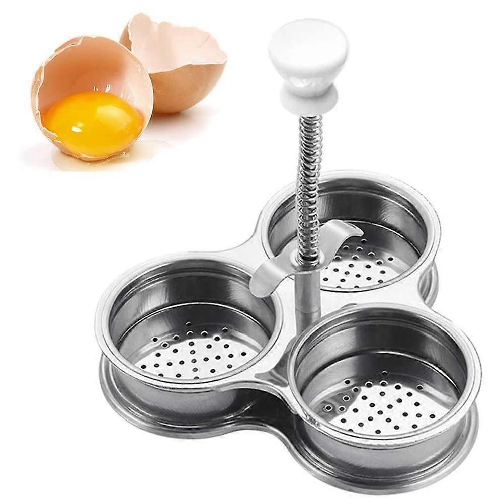 Egg Poachers with 3 Stainless Steel Grids, Non Stick Pocket Egg Cups for Quick, Easy, and Nutritious Breakfast