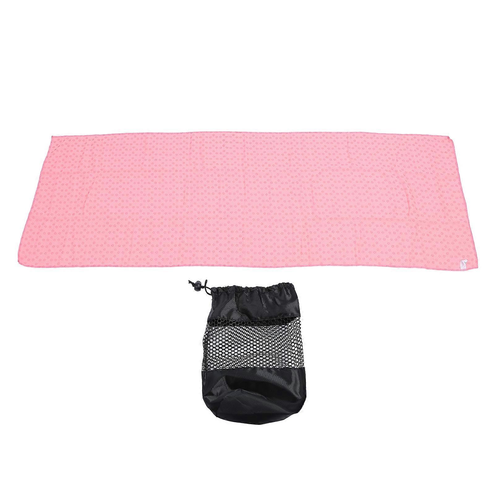 Pilate Towel Microfiber Thickened Lengthen Anti Slip Absorbent Wrinkle Resistant Pilate Mat Towel for Daily Use Pink