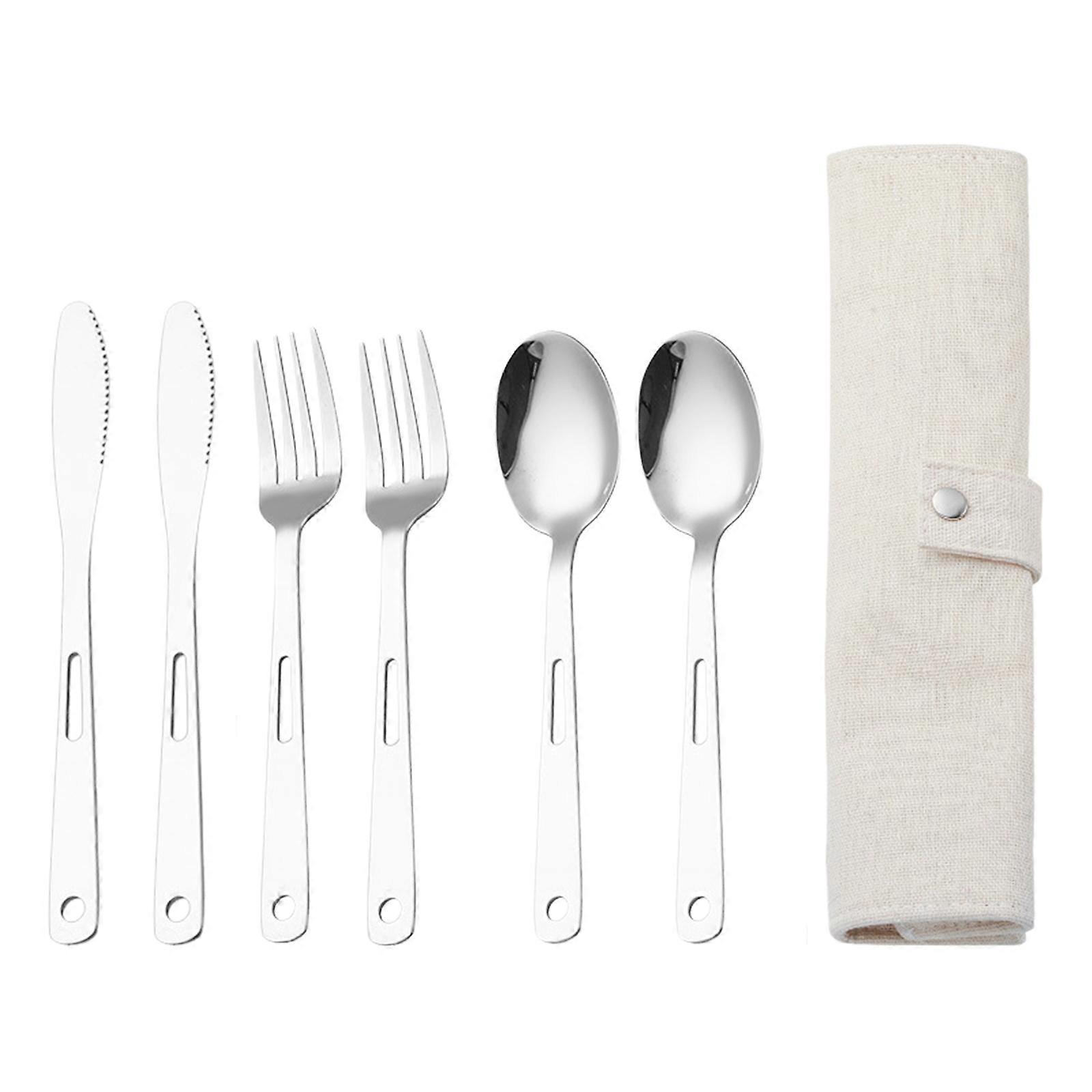 Portable Flatware Knife Fork Spoon Set Lightweight Camping Utility Cutlery Set for Traveling Picnic Hiking