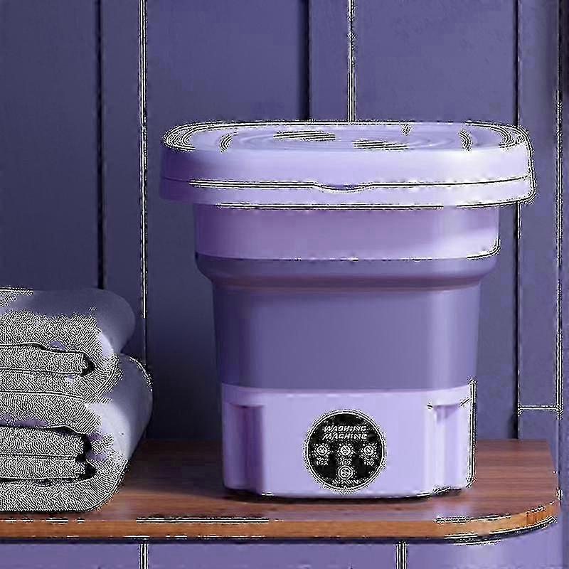 (US Purple 8l Folding Washing Machine Portable Sock And Underwear Retractable Household Washing Machine 3 Models With Spin Dry