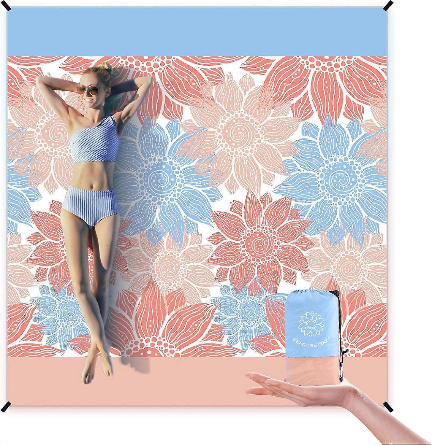 Cobertor de praia grande à prova d'água e à prova de areia, 79 polegadas X 83 polegadas, para piqueniques ao ar livre