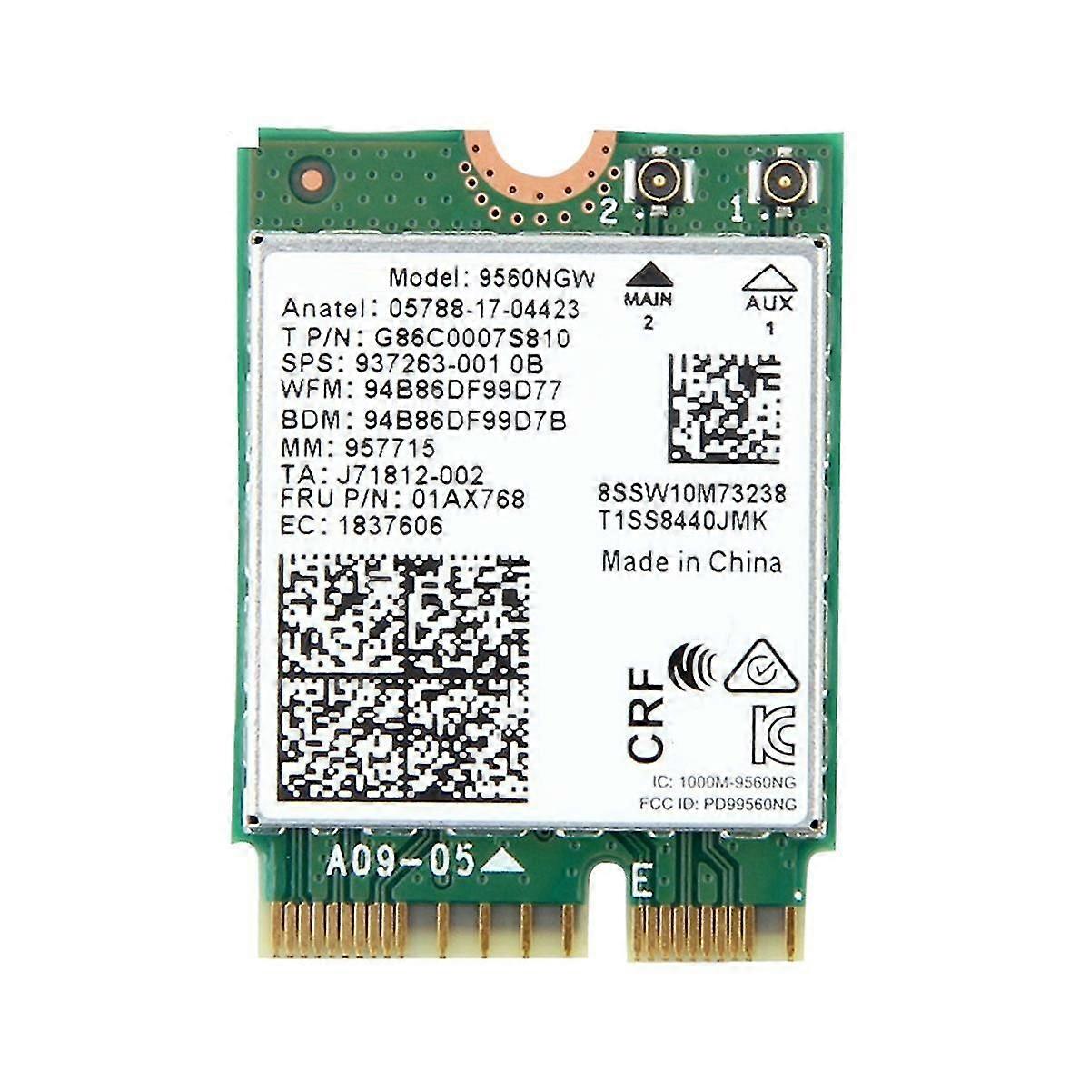 9560ngw Wifi卡 1730mbps无线交流 9560双频 2.4g+5g 蓝牙5.0 802.11ac M.2 cnvi 9560n