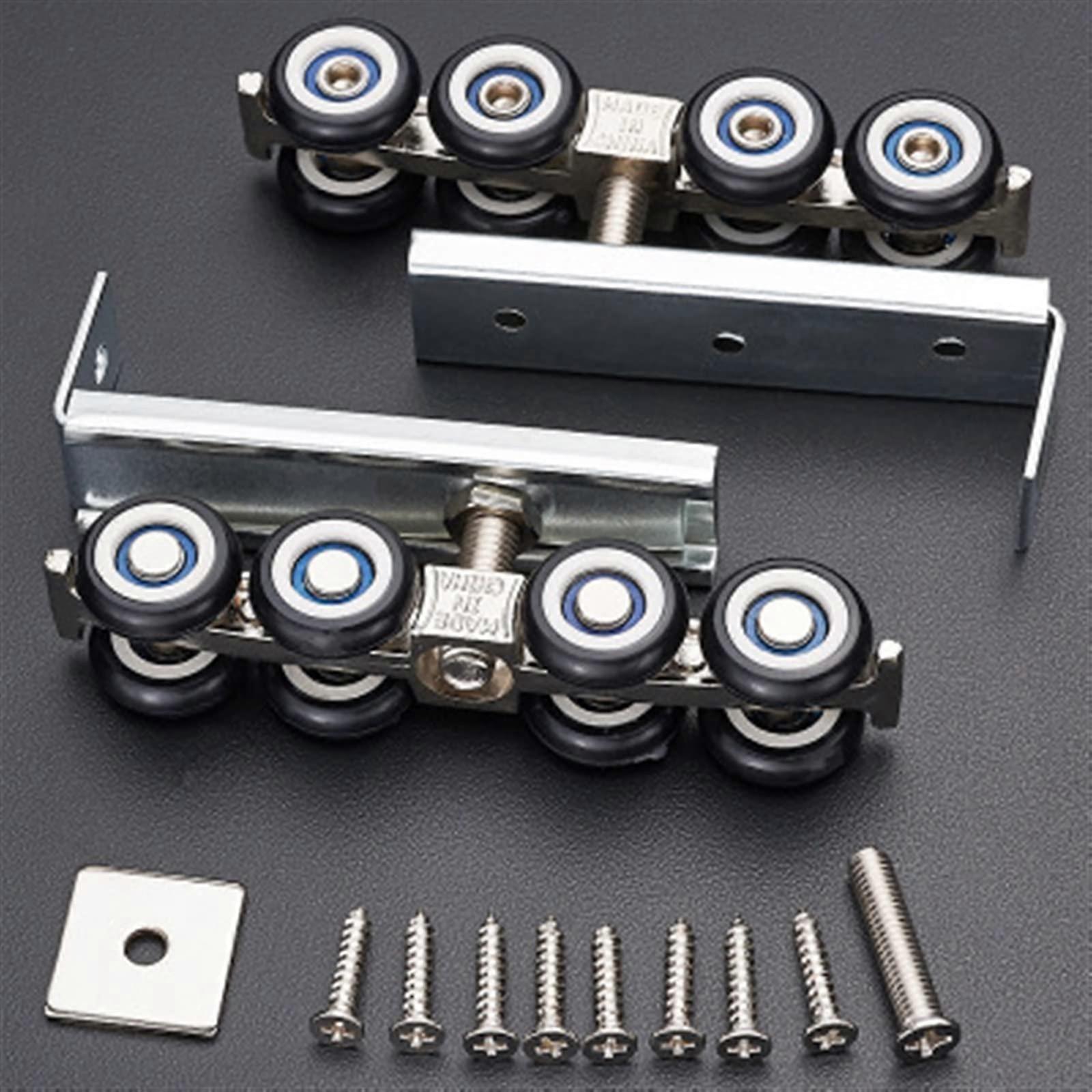 Coldrolled steel sliding door wood cabinet hardware kit wheels rollers 8 wheels coat hanger roller 1 set 22mm