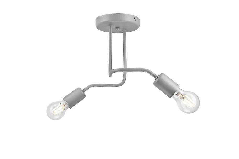 Charlie Multi Arm Semi Flush Ceiling Light Silver, 2x E27