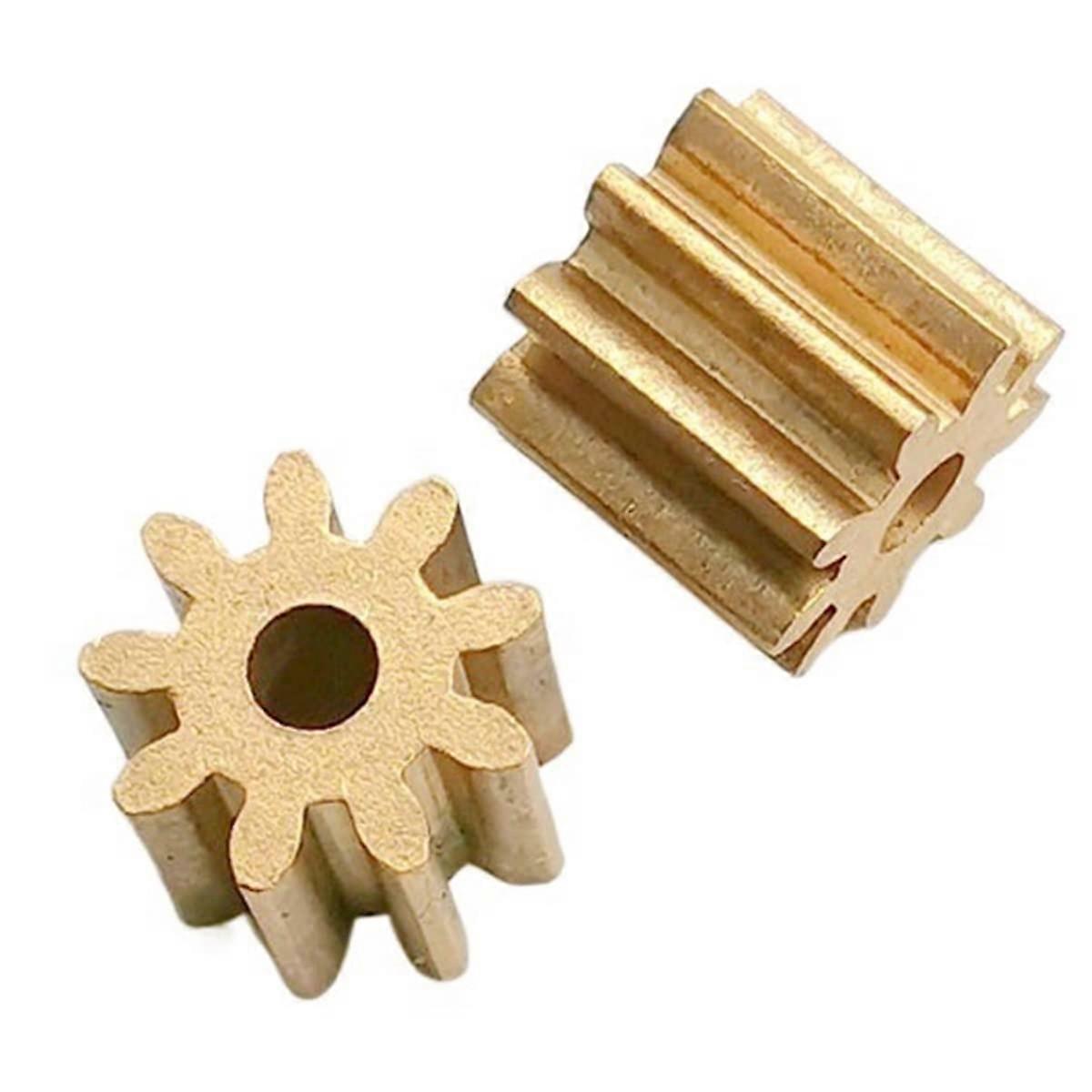 9T Mini Copper Pinion Gear Set - 6PCS 1M Length, 9 Teeth, 3.1mm Inner Diameter, Compatible with RC Models