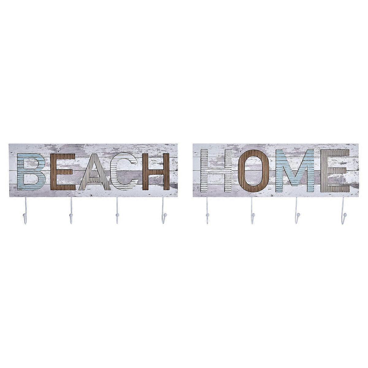 Wall mounted coat hanger DKD Home Decor Wood Metal Beach 45 x 5 x 23 cm (2 Units)
