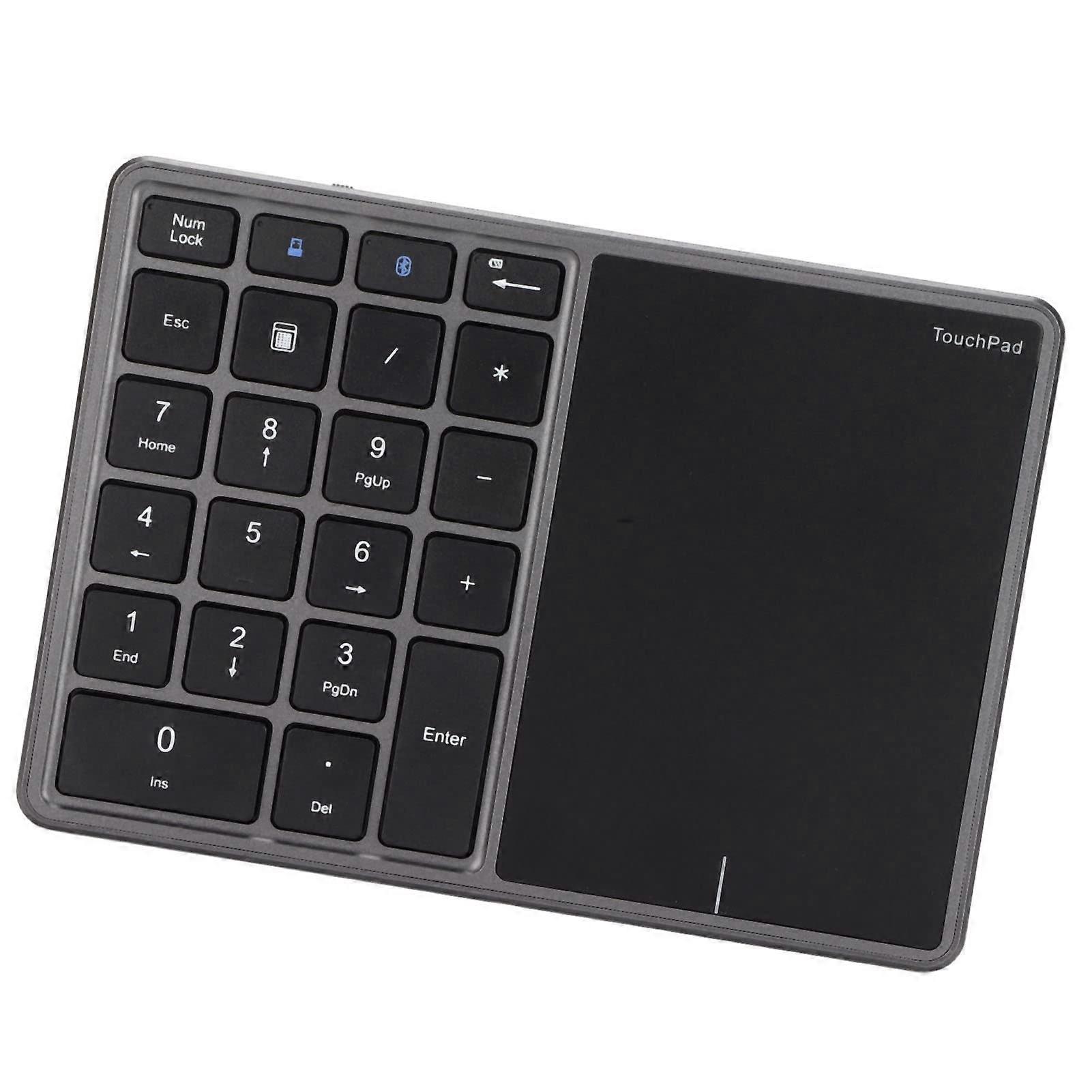 Numeric Keypad with Touchpad, 22-Key Type C Rechargeable Mini Number Pad for Laptop and PC, Dual Mode, Grey