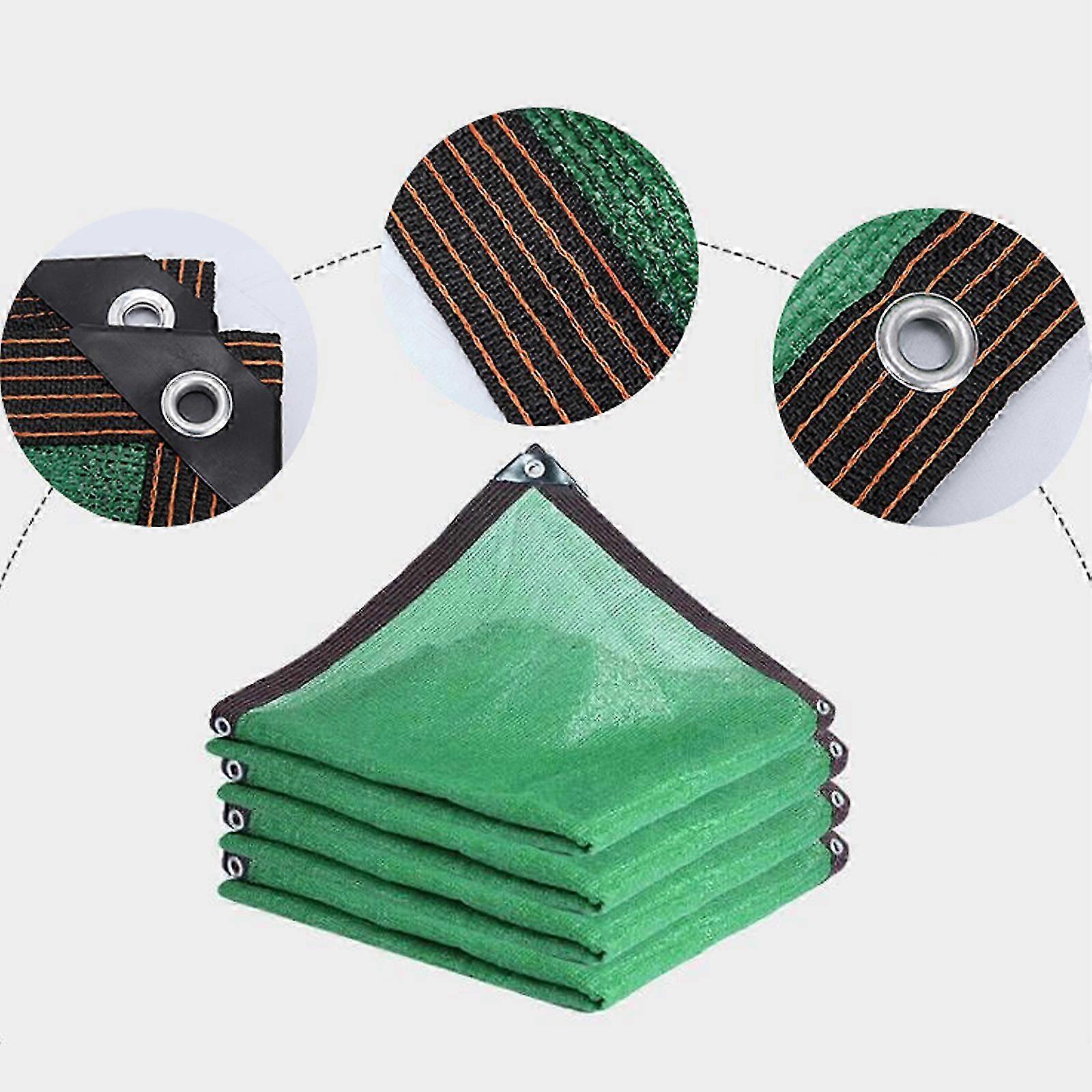 Green Sun Shade Net 2x2m with Reinforced Edges for Pool Garden &