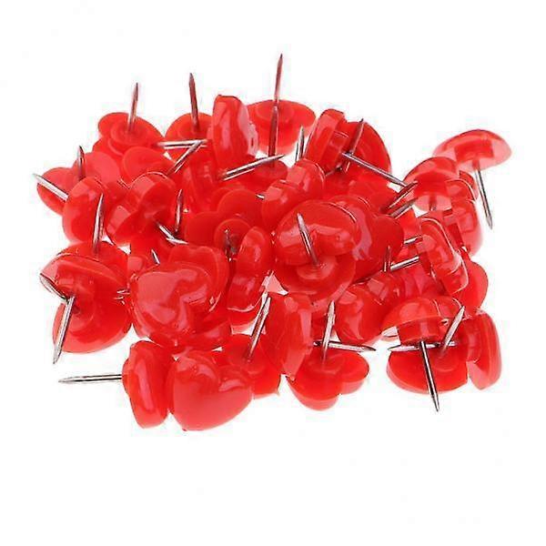 2x 50x Heart Shape Head Drawing Pins Thumb Tacks Push Pins for Office 12mm
