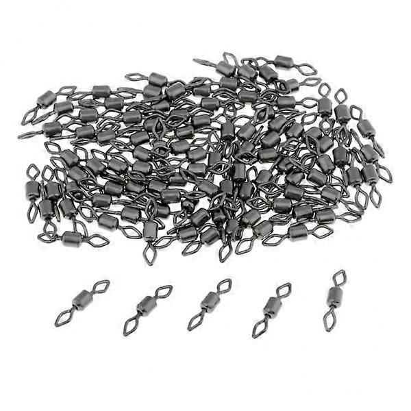 2- 100pcs Fishing Barrel Bearing Rolling Swivel Solid Connector Tackle