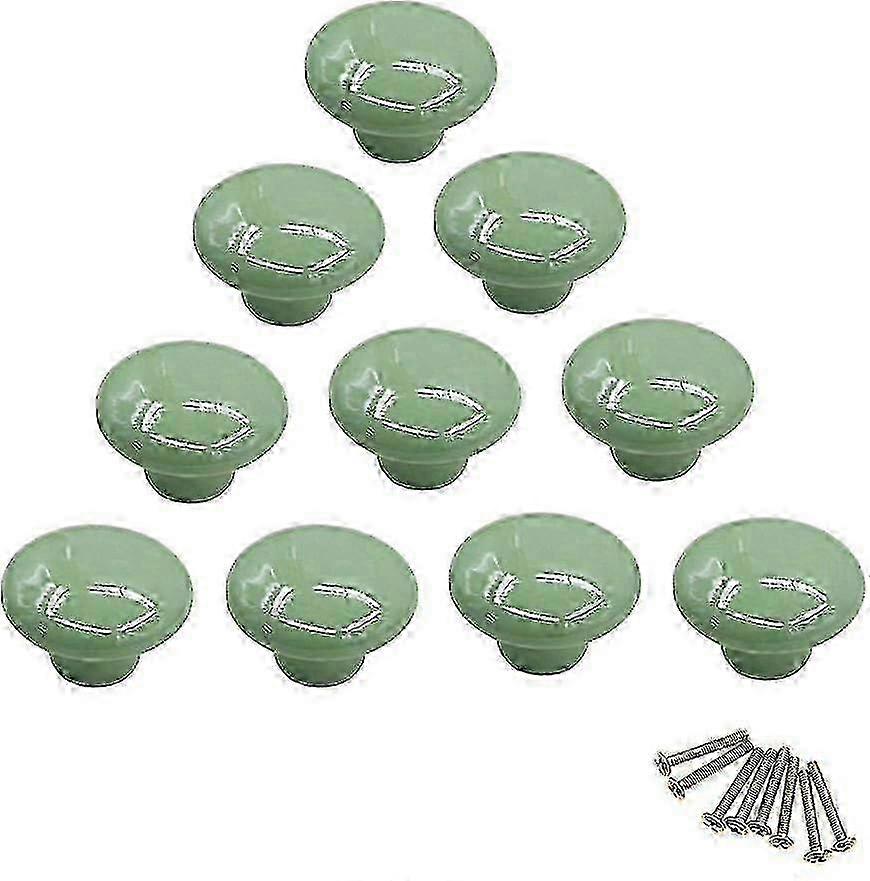 10pcs Colorful Round Ceramic Cabinet Knobs for Drawer, Cupboard, Dresser