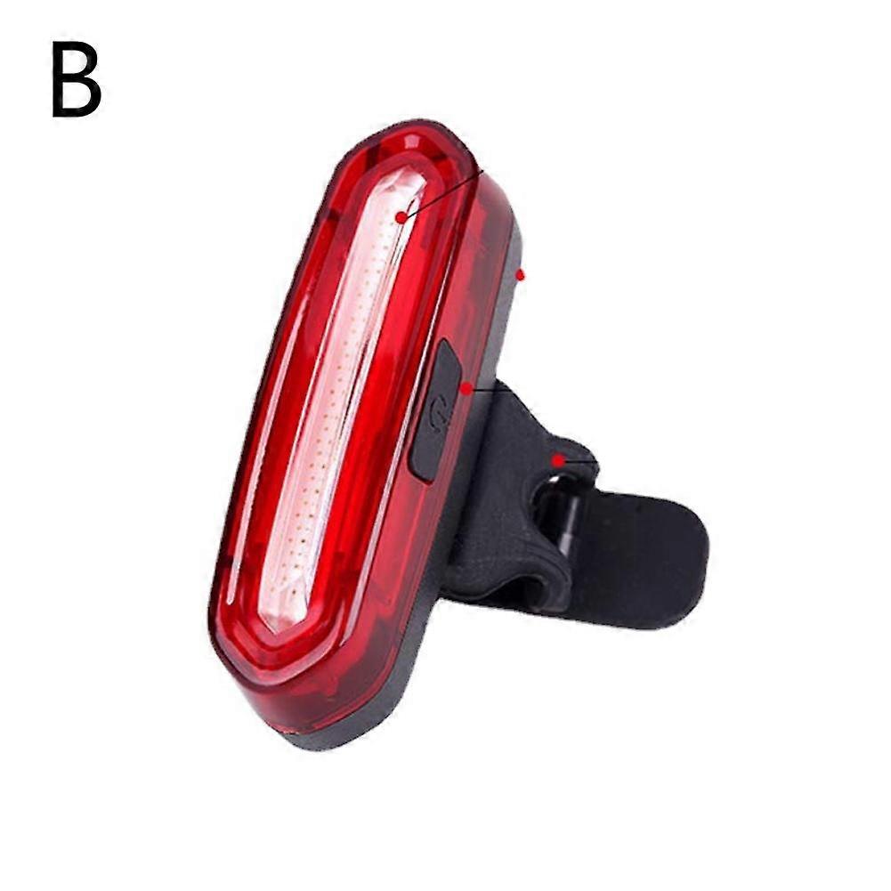 Red and blue light (B)$USB bicycle taillight mountain bike night riding safety warning light COB outdoor bicycle riding fill light