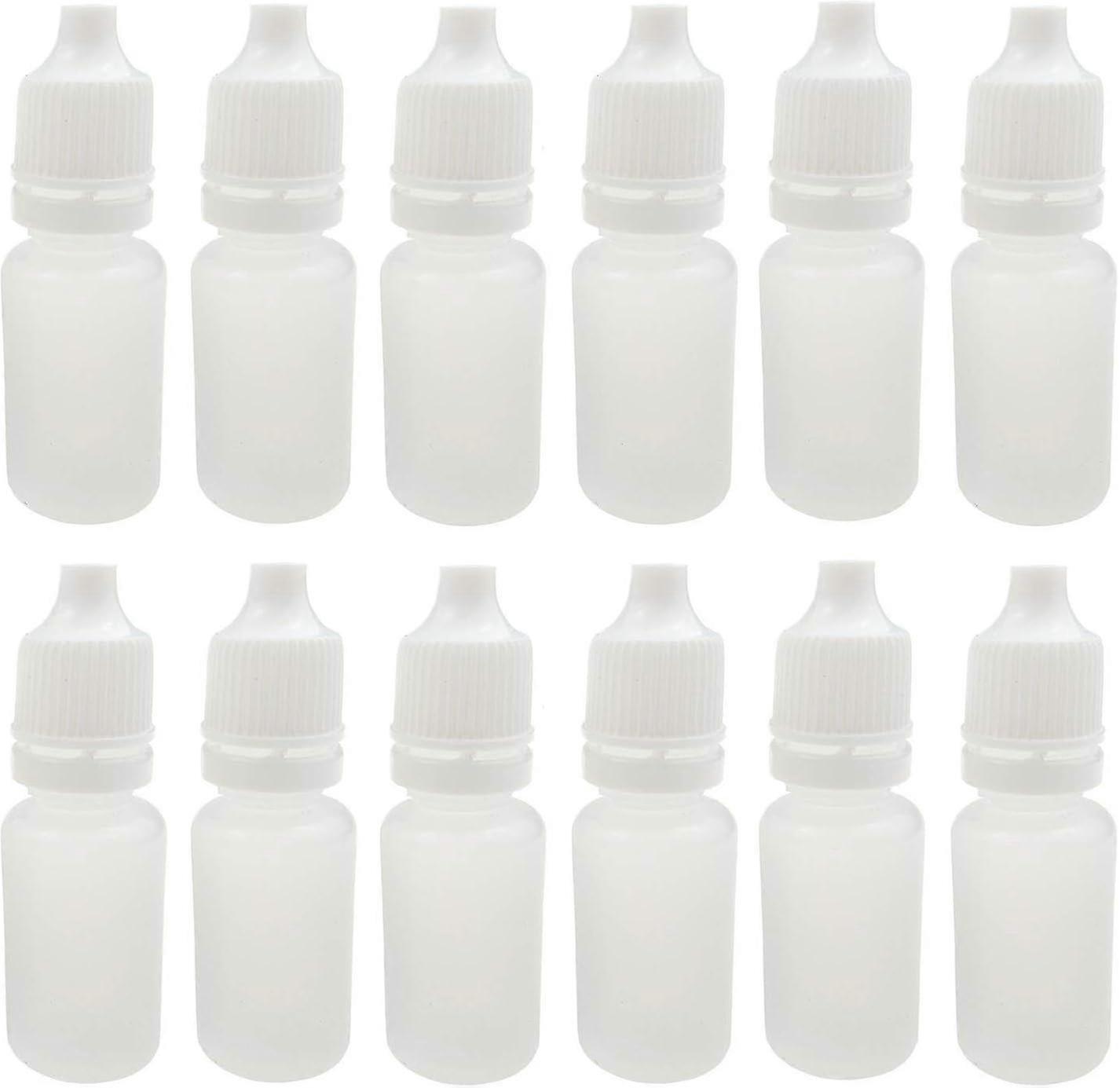 50PCS White Plastic Refillable Empty Dropping Bottles for Eye Liquid with Squeezable Dropper Vials, Ideal Sample Packing Storage Holder Cont
