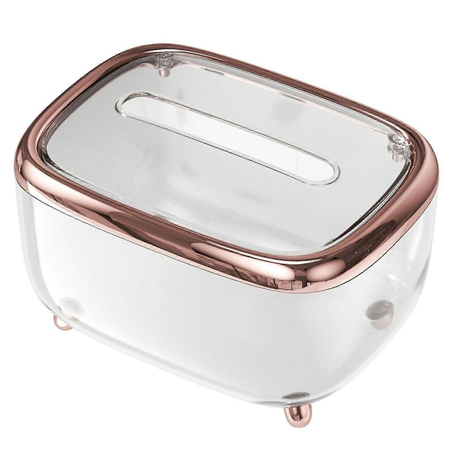 Rose Gold Transparent Tissue Box-Simple Creative Napkin Storage Box