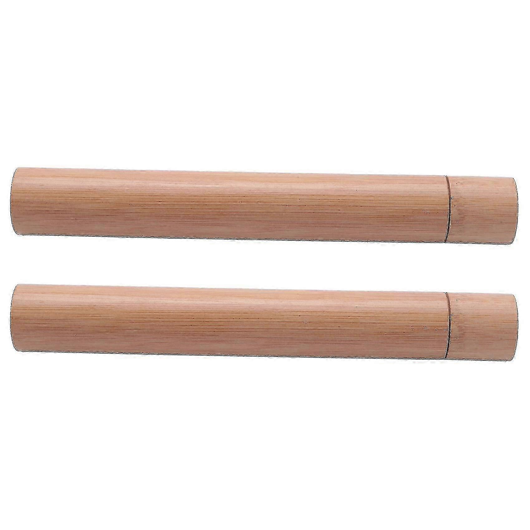 2 Pack Eco-Friendly Wooden Toothbrush Travel Case