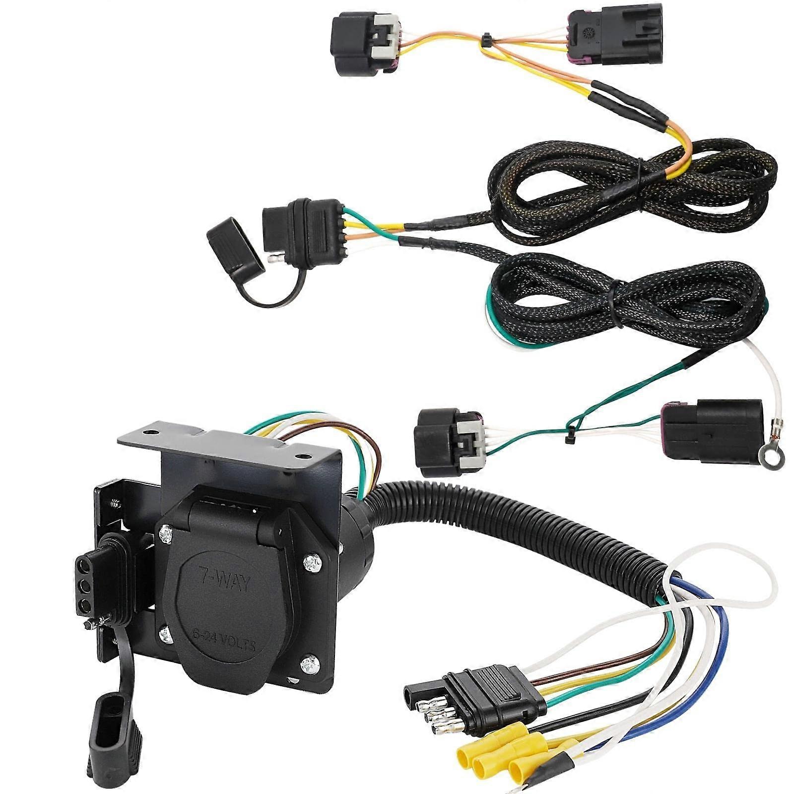 MultiTow 4 Way Flat to 7 Way Blade and 4 Flat Trailer Adapter with Custom 4Pin Trailer Wiring Harness for 20102017 GMC Terrain/Chevrolet Equinox