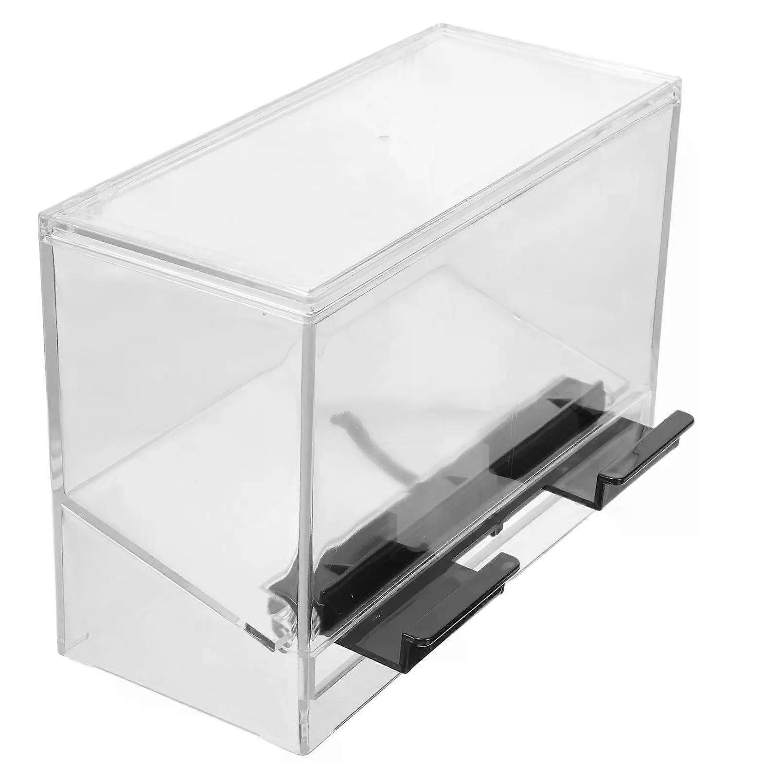 Transparent Acrylic Straw Holder Drinking Straw Dispenser Restaurant Straws Box Pressing Container Straw Case Storage Table