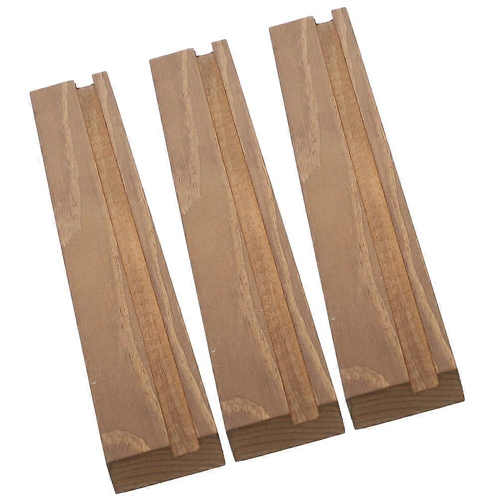Wooden Vinyl Record Holder 3pcs Set – Rustic Record Organizer Stand for Living Room or Bedroom Display – Sturdy Wood Design for Easy Access