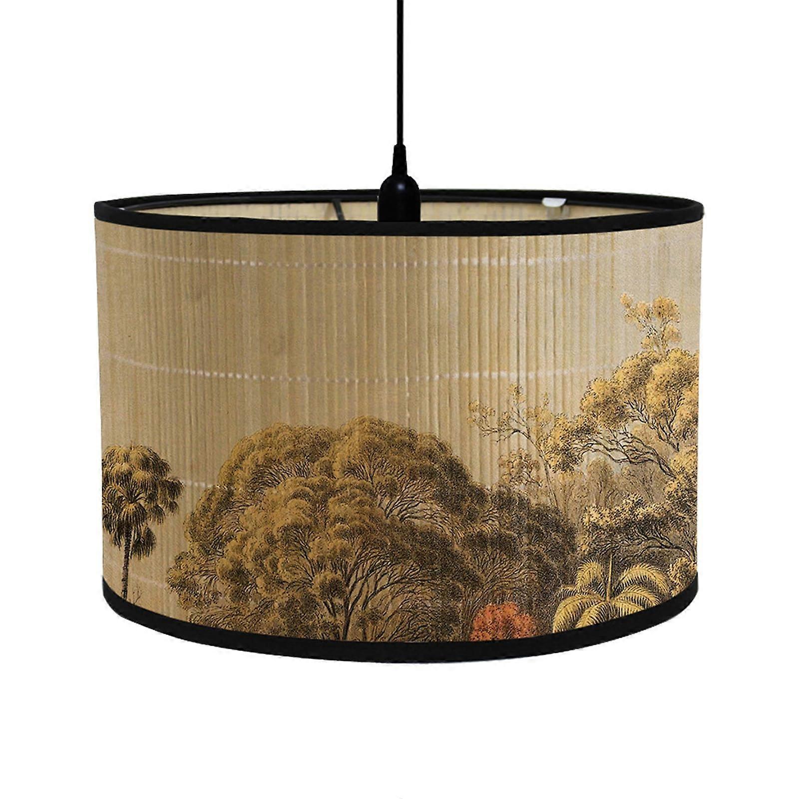 Lampshade for Table Lamp, Tropical Forest, Vintage 30x30x20cm