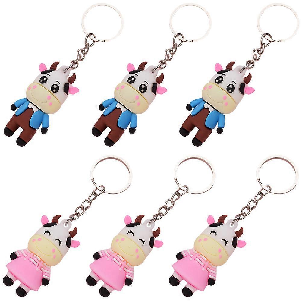 Key Charm Valentine's Day Keychain Set Lovers Car Accessory Multipurpose Pendants 6Pcs