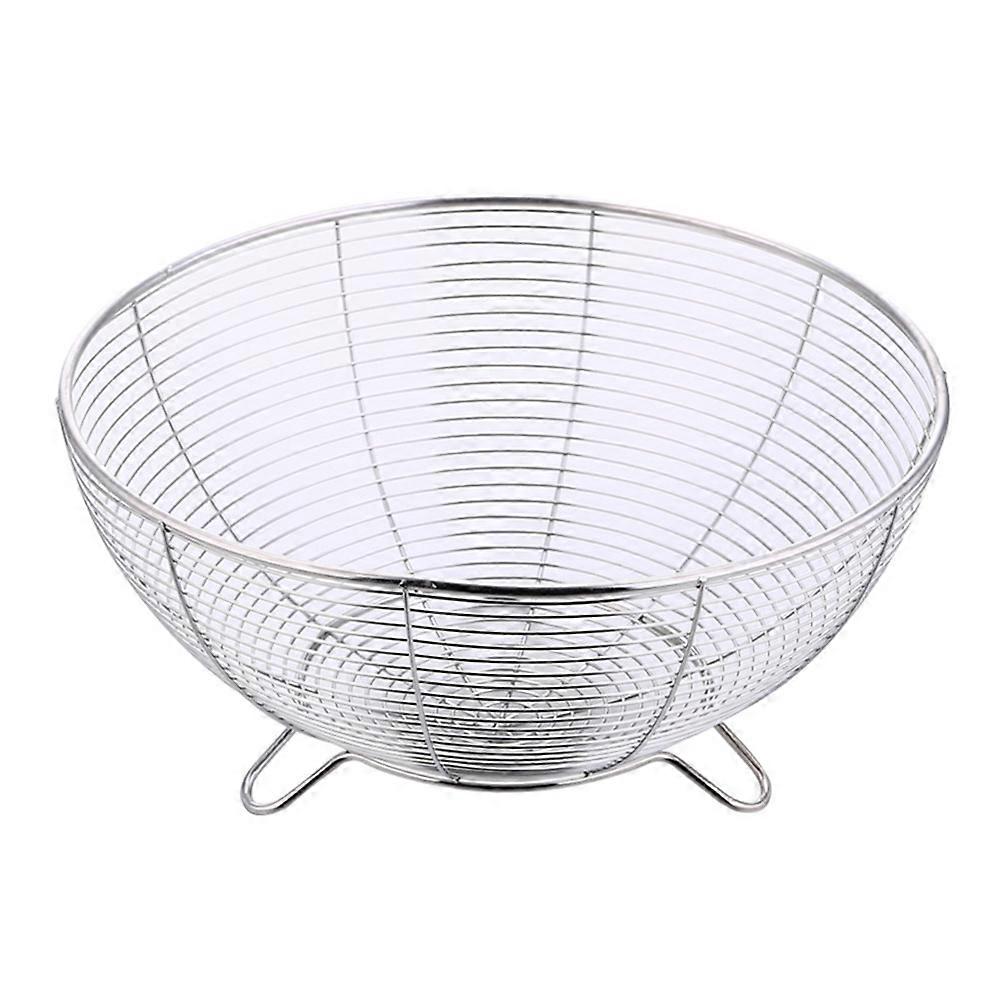 Stainless Drain Basket Round Shape For Fruit And Vegetable Storage Simple Design 22cm Ideal For Meeting 1Set