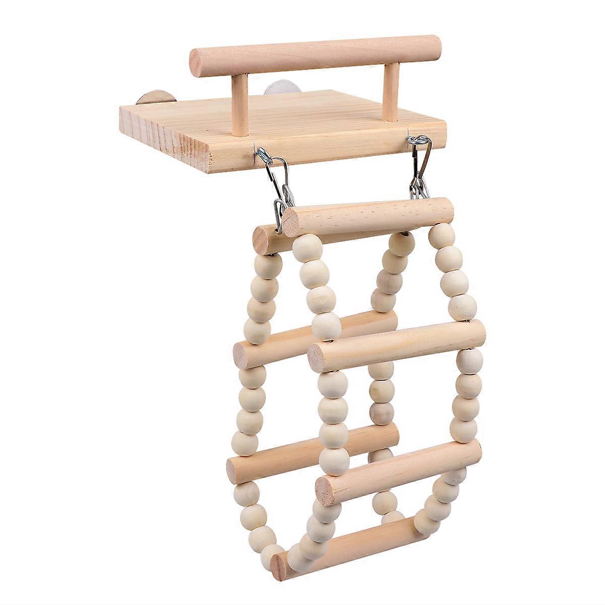 Hanging Parrot Creative Wooden Swing Ladder for Birds – Safe, Educational Climbing & Chewing Fun for Parakeets, Cockatiels, and Parrots