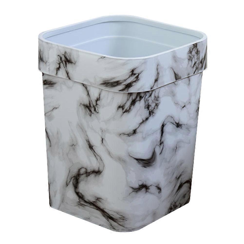 Indoor Trash Can Retro Plastic Trash Can Household Square Garbage Can White 31.00X24.00X24.00CM Daily Use 1Pc