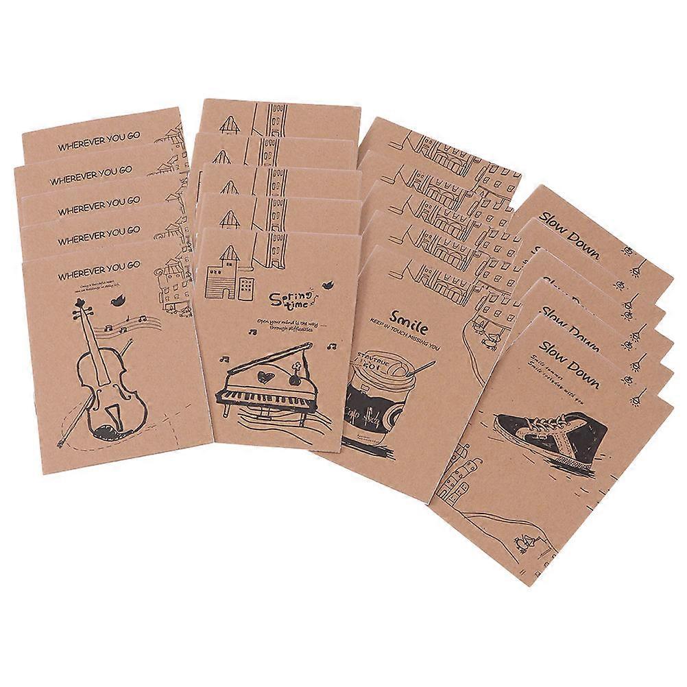 Vintage School Supply Retro Notebook Journal For present Giving Rectangular Shape 12x8.5CM 30Pcs