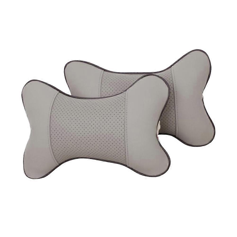 2pcs Grey Car Neck Pillow Headrest Cushion for Comfortable Driving & Travel – Ergonomic Design for Posture Support and Muscle Relaxation