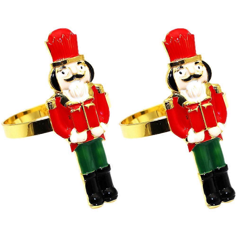Nutcracker Shape Napkin Rings Lightweight & Portable Serviette Holders for Christmas, Home, Office, Hotel, Banquet & Party Decorations