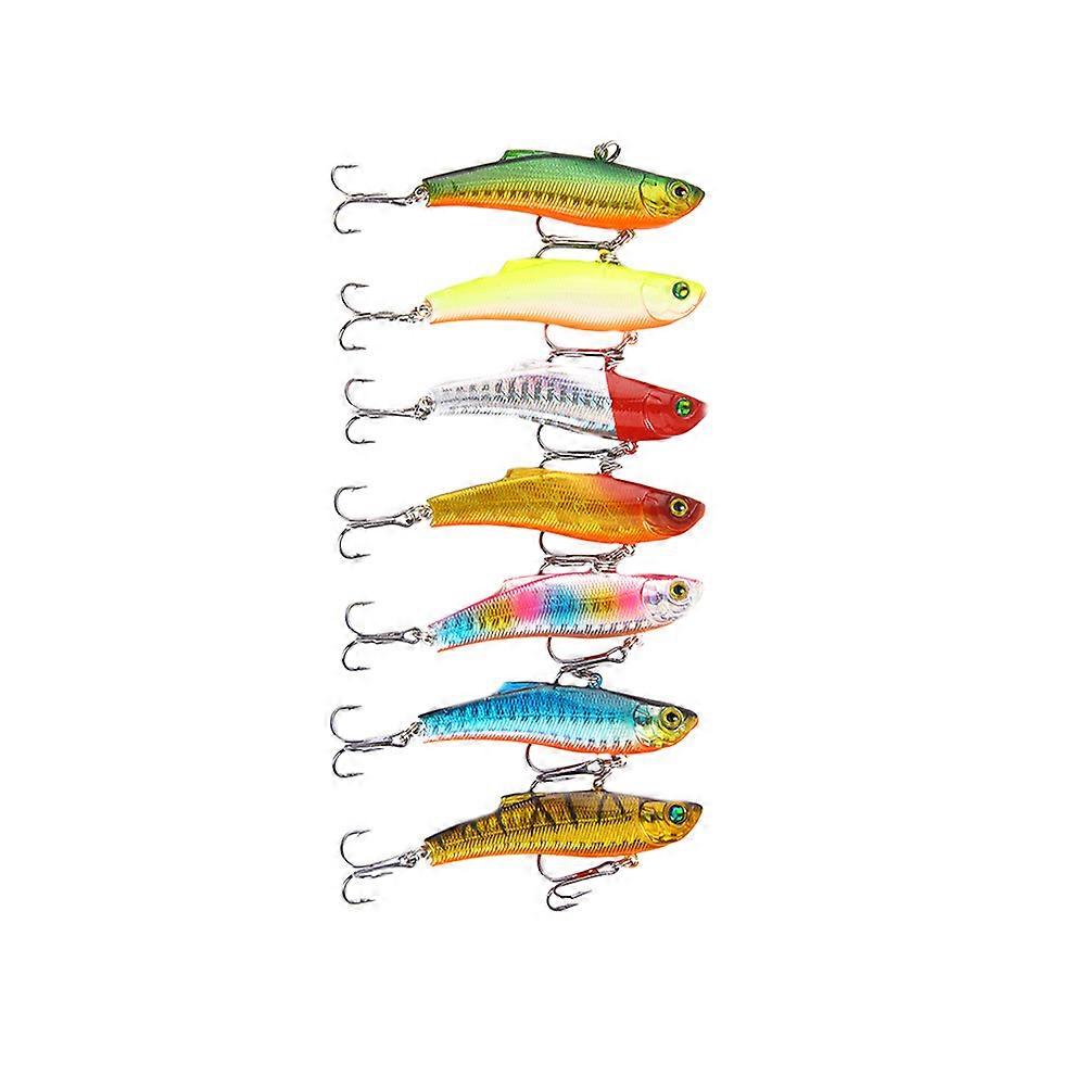 Lifelike Lure Minnow Bait Fishing Lures Small Fish Shape Long Tail Design Assorted Color 7cm Durable 7Pcs