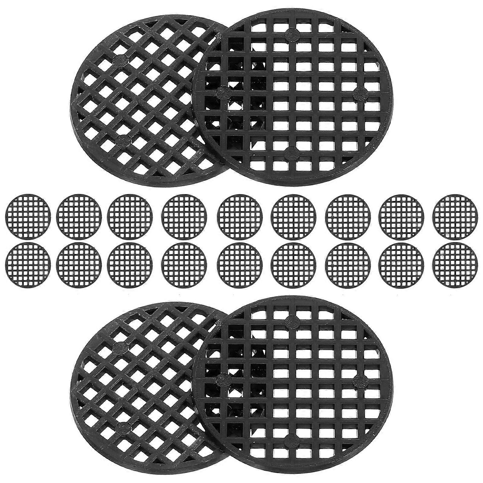 Round Planter Hole Mesh Mats Drainage Insect Protection Office 100Set