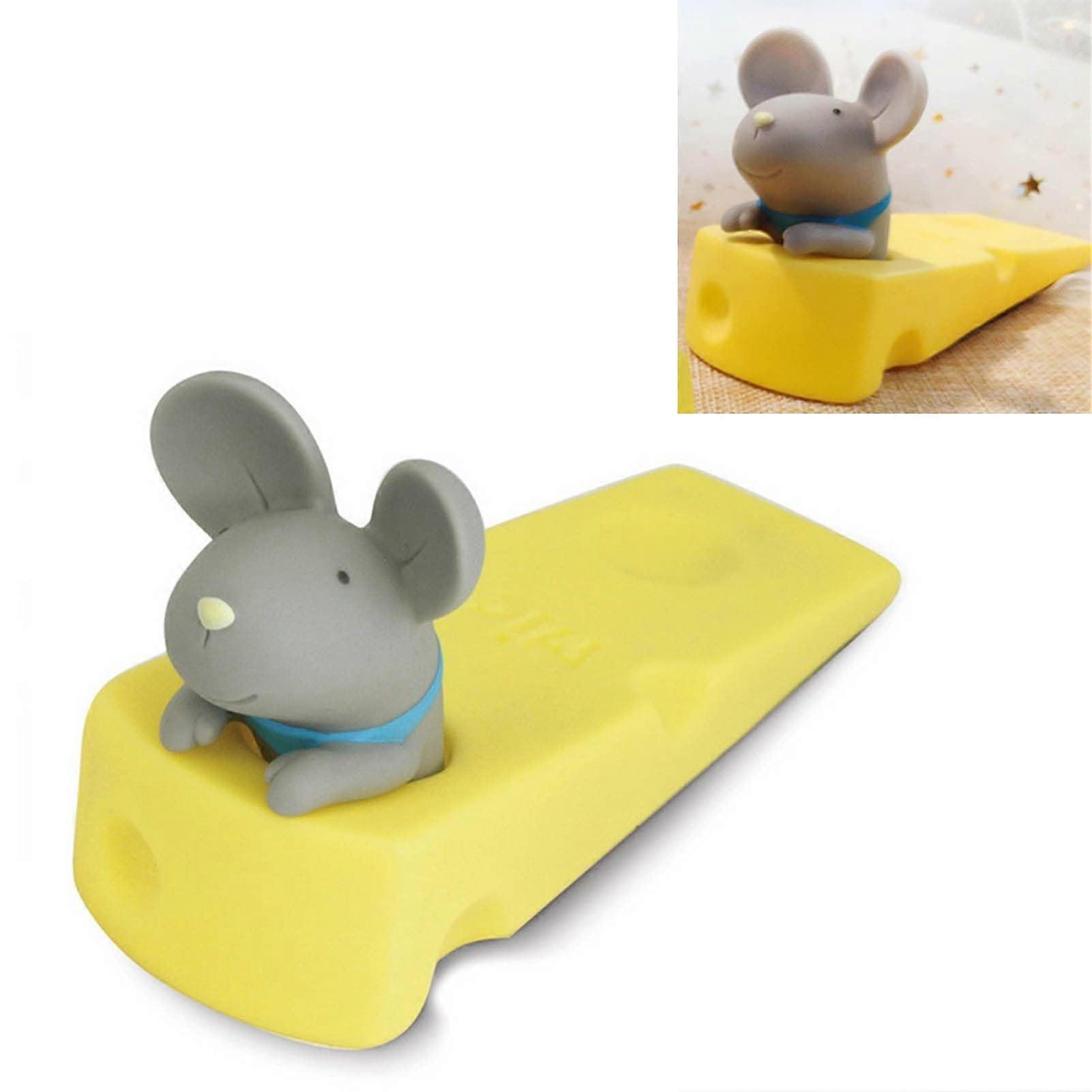 Chinchilla Door Stoppers - 2 Pieces Funny Animal Shape Decorative Wedge Door Stops for Bottom Door Draught Excluder