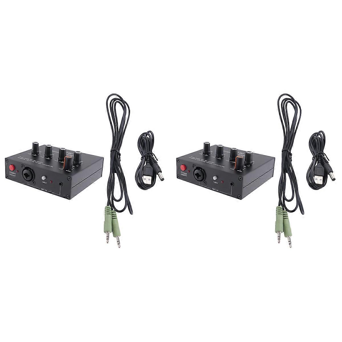 MIC-60 3-Band Equalizer Symmetrischer Mikrofonvorverstärker Mikrofonvorverstärker mit Gleichstromkabel und Kabel