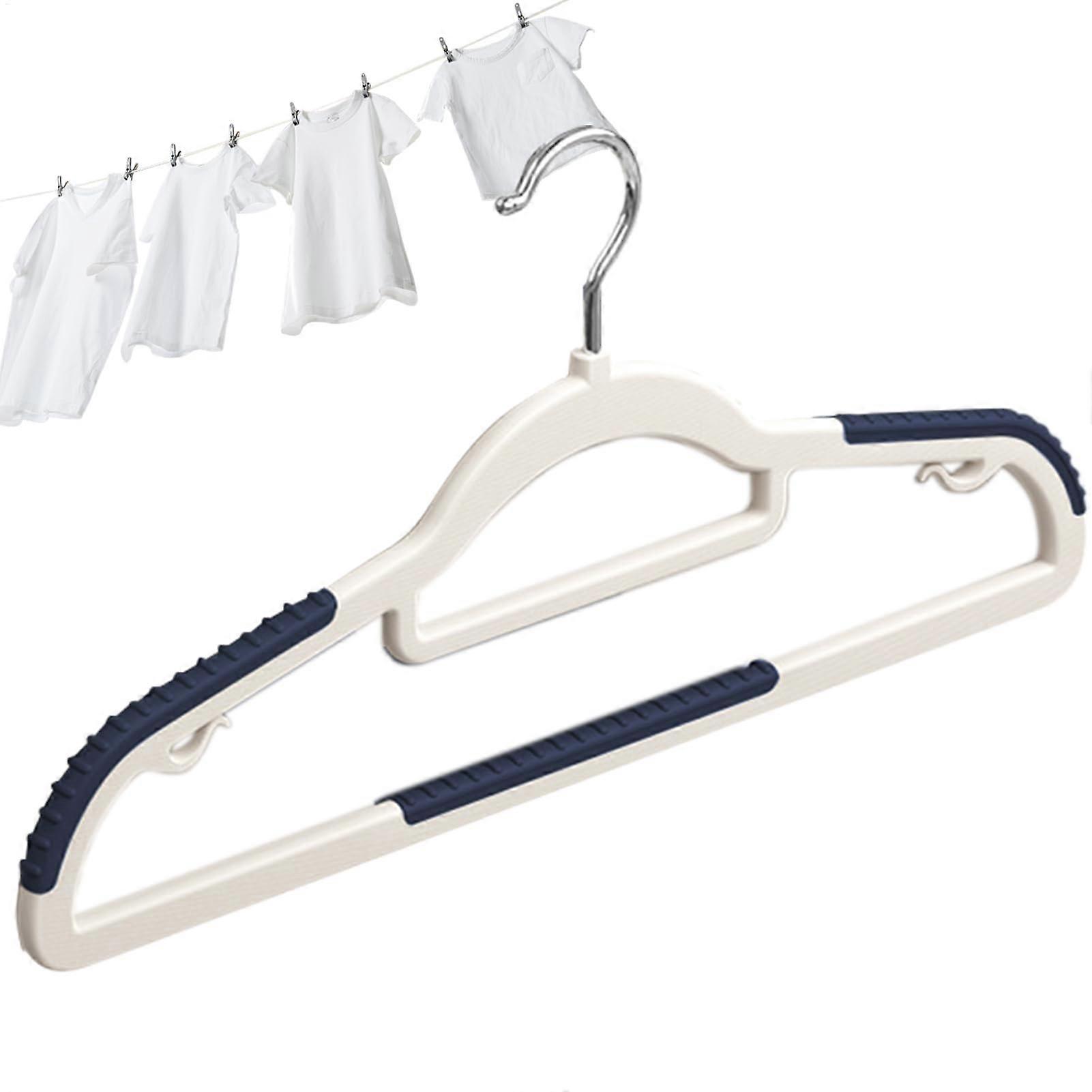 Shirt Hanger Suit Hanger Space-Saving Non-Slip Clothes Rack with Rotating Hook for Bedroom Wardrobe Travel Blue