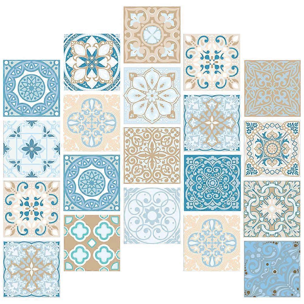 Square Tile Sticker Self Adhesive for Homeowners 20x20cm PVC Material Assorted Color Removable and Repositionable 20Pcs