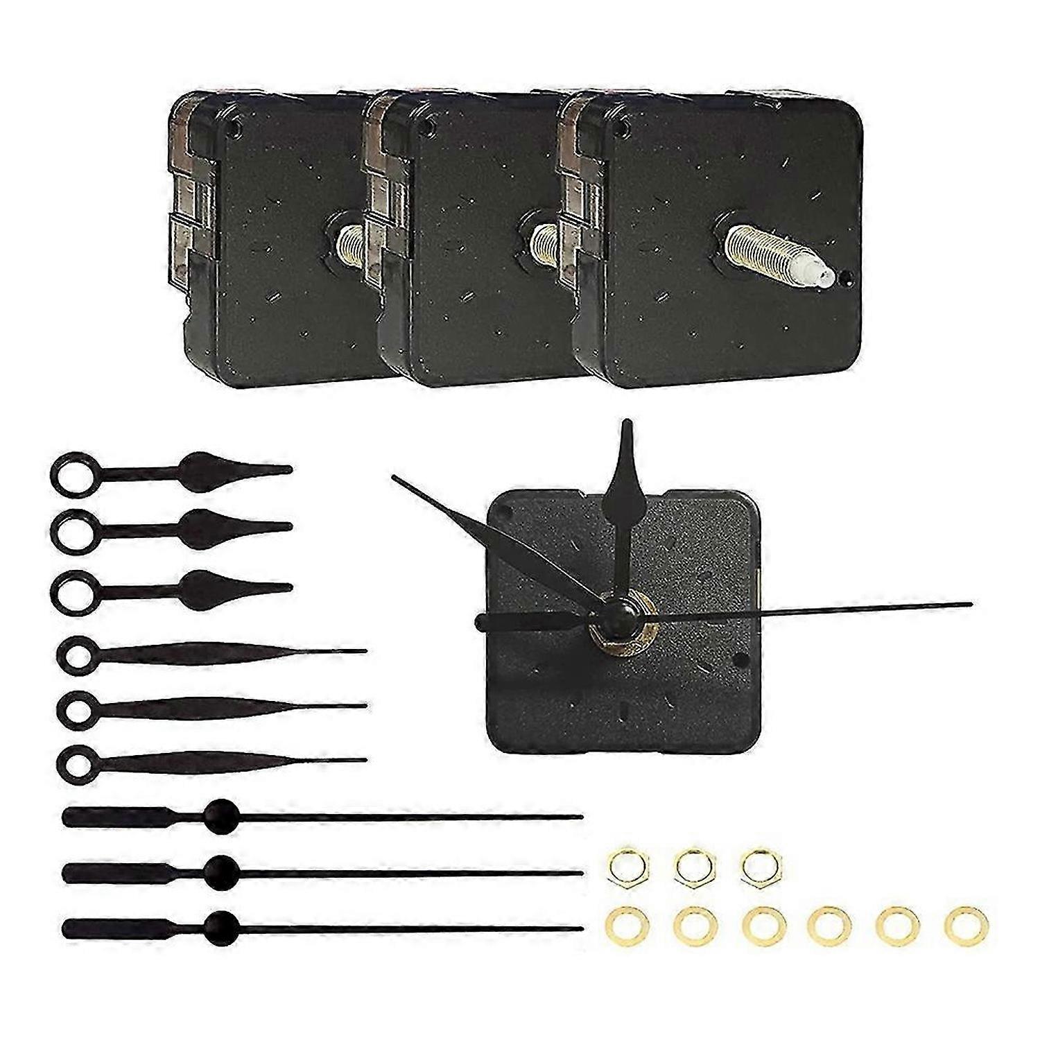 3 Pieces Clock Movements DIY Wall Clock Battery Operated Mechanism Clock Matching Parts and Pointers