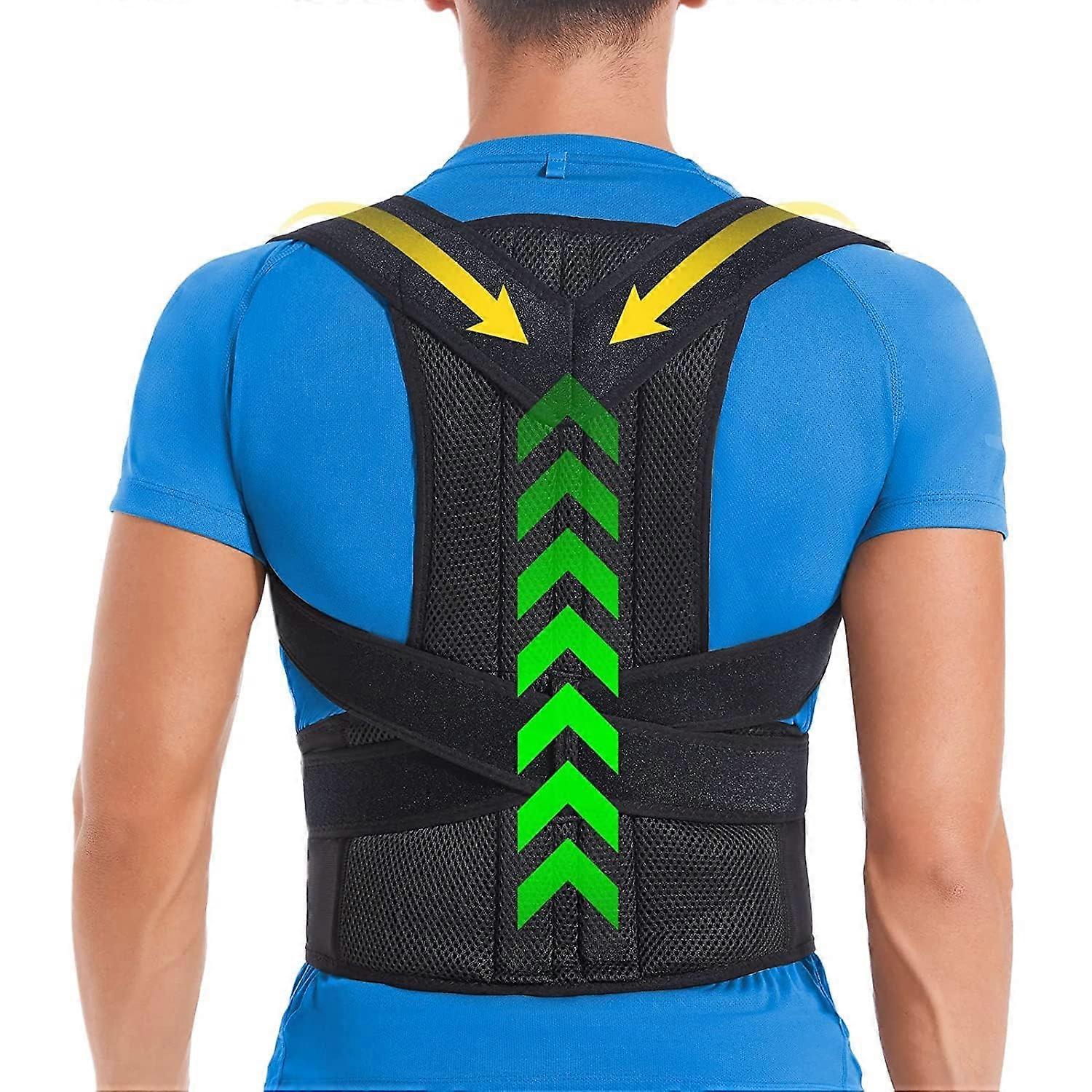 Back Posture Corrector for Upper and Lower Back Pain Relief, Adjustable XXL Lumbar Support, Solid Color Full Back Support